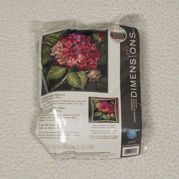 Dimensions Hydrangea Bloom Needlepoint Kit 14" x 14" Cross Stitch 20053 Sealed - Picture 1 of 9